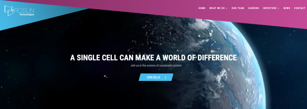 Roslin technologies homepage screenshot