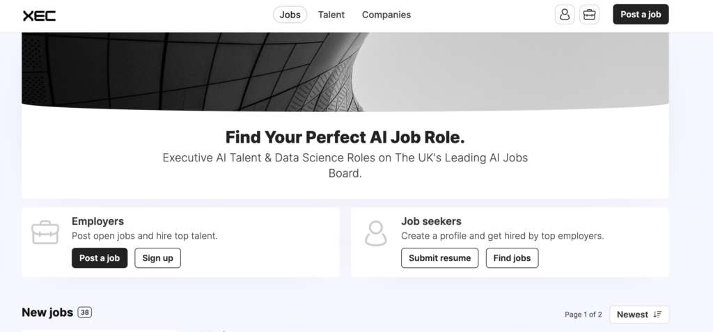 XEC Jobs - the UK's best AI Job Board